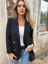 Aurohaya Women's Casual Elegant Double-Breasted Slim Office Work Suit Jacket